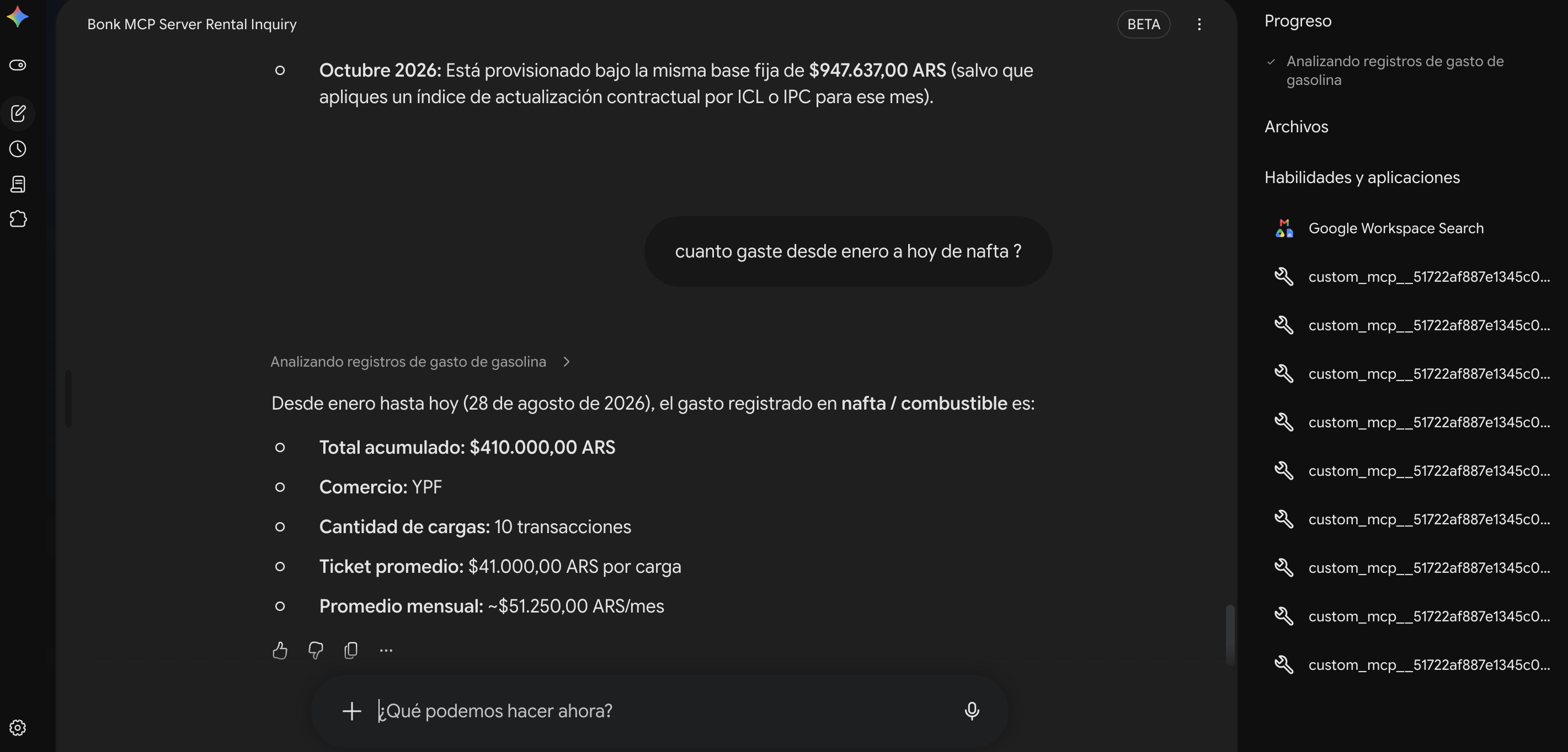 Consulta de Seguimiento de Gastos completa